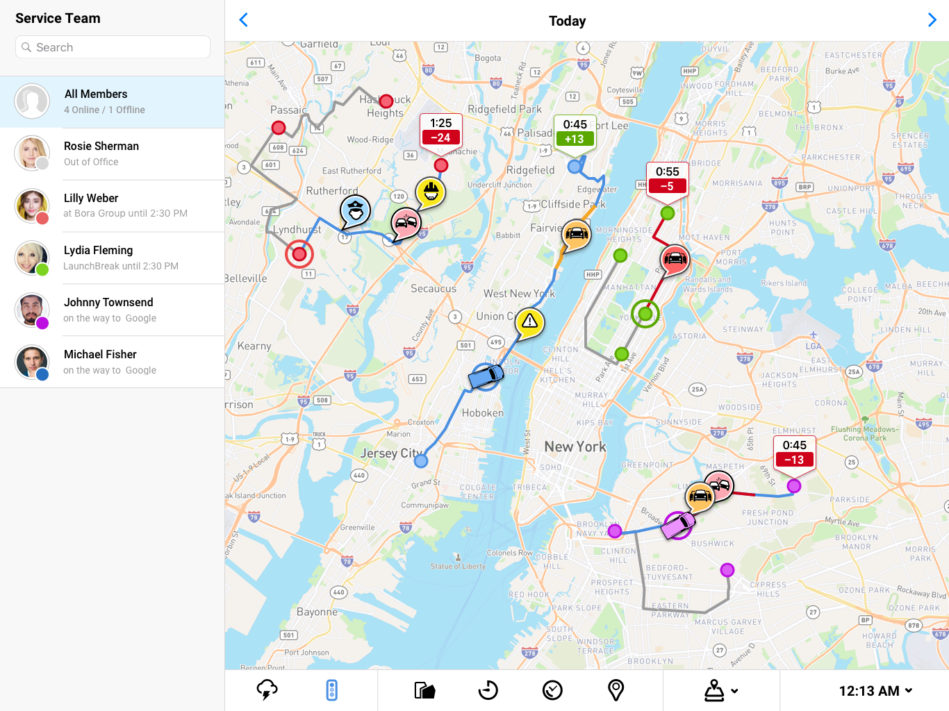 Mockup of pairing with traffic data