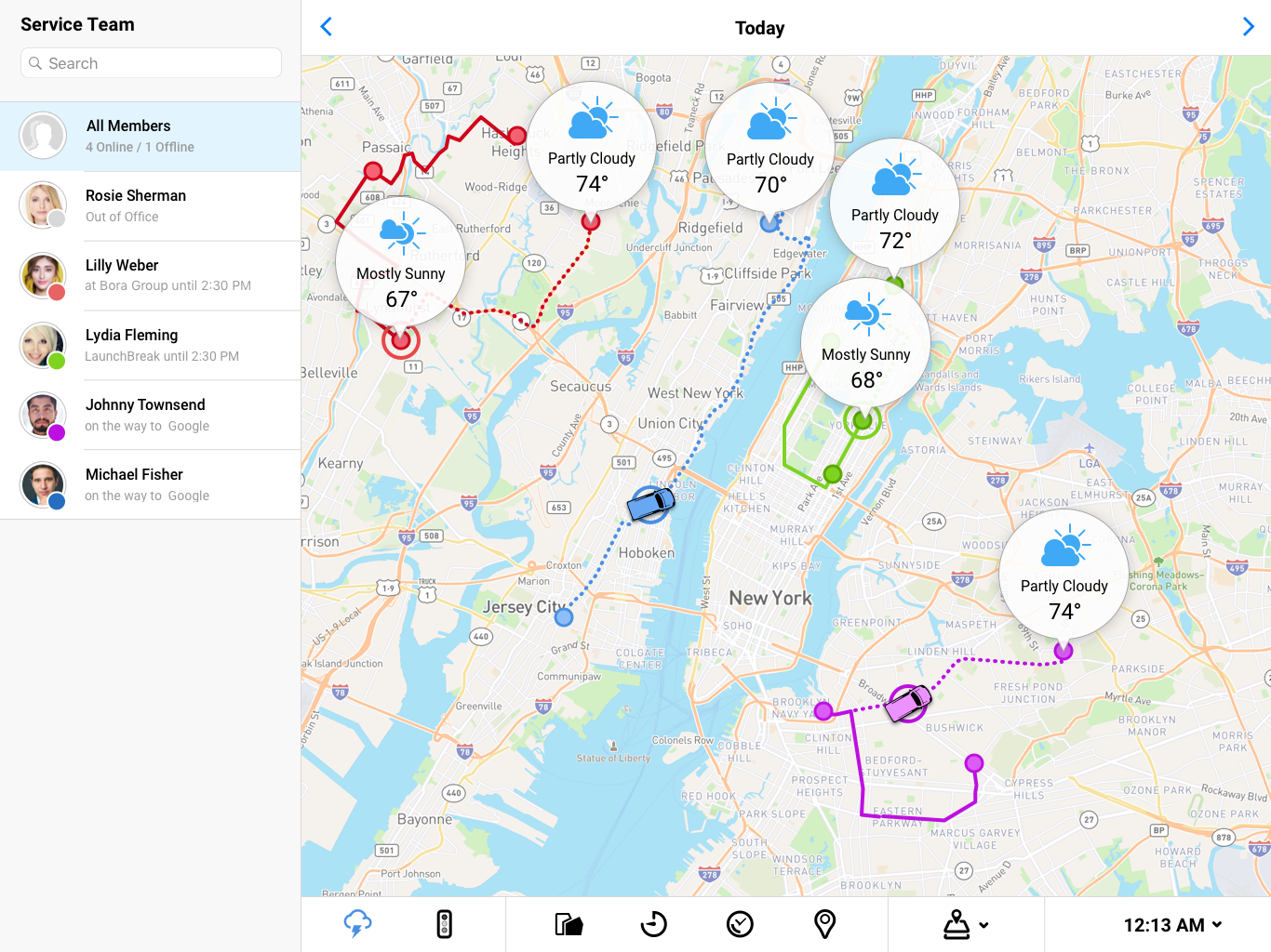 Mockup of pairing with weather data