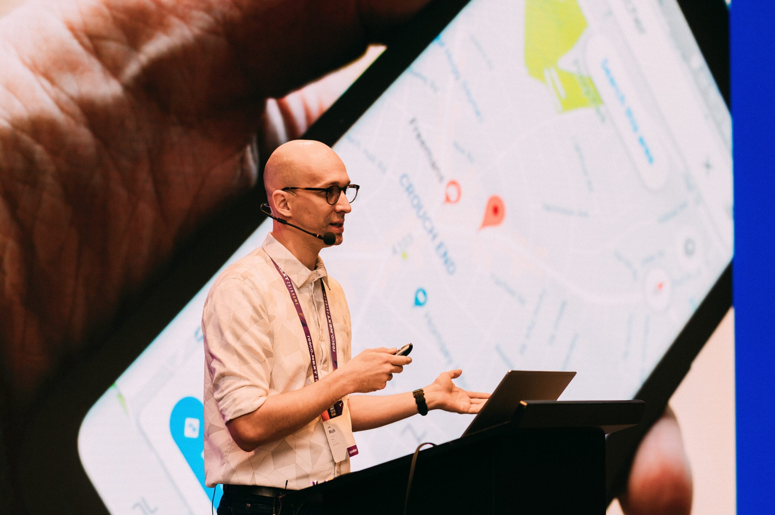 Resco Head of Product Juraj Mojik presenting during rescoNEXT 2019 conference