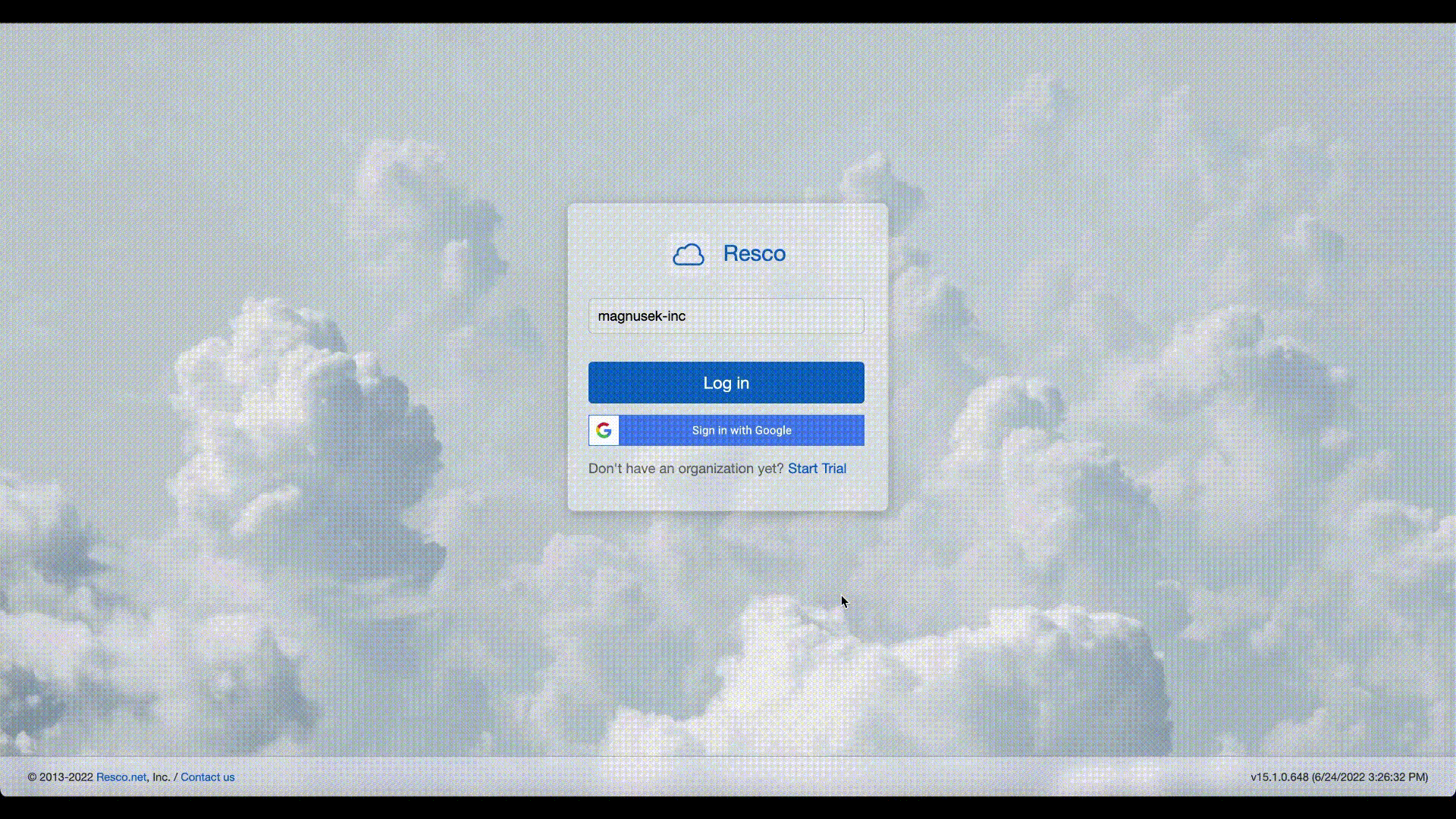 Loging in to Resco with Okta digital identity