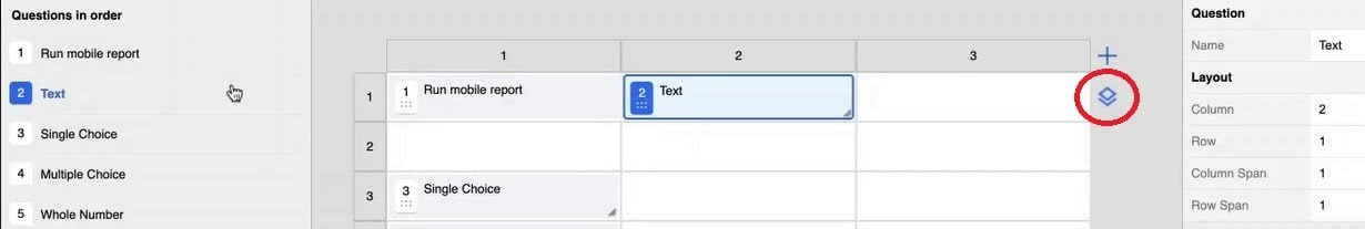 Grid layout in Resco Inspections editor